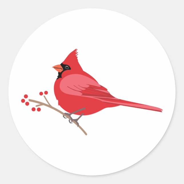 Northern Cardinal Classic Round Sticker (Front)