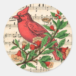 Northern Cardinal Classic Round Sticker