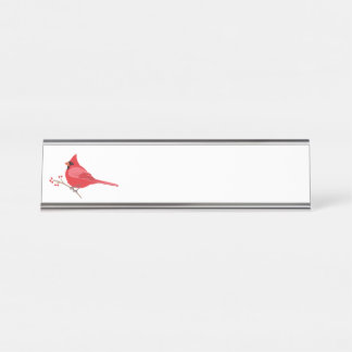 Northern Cardinal Desk Name Plate