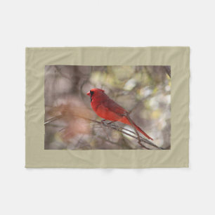 Northern cardinal fleece blanket