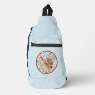 Northern Cardinal Flying in Snow Original Photo Sling Bag
