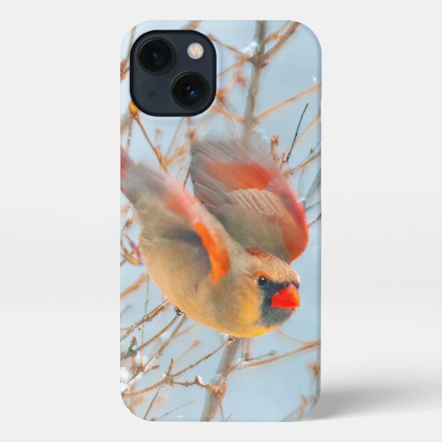Northern Cardinal Flying - Original Photograph iPhone Case (Back)