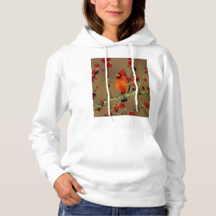 Northern Cardinal male perched, IL Hoodie