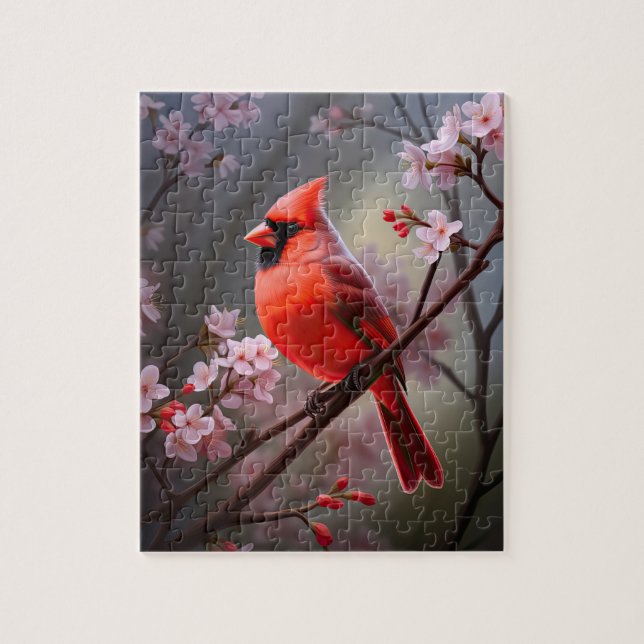 Northern Cardinal Ohio Red Bird Puzzle (Vertical)
