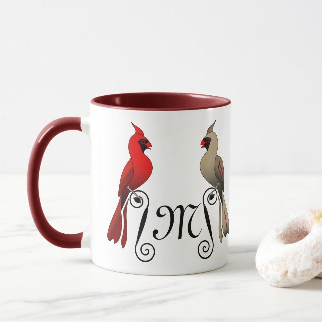 Northern Cardinal SongBird Mug (With Donut)