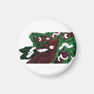 Northern Cardinal winter berry Magnet