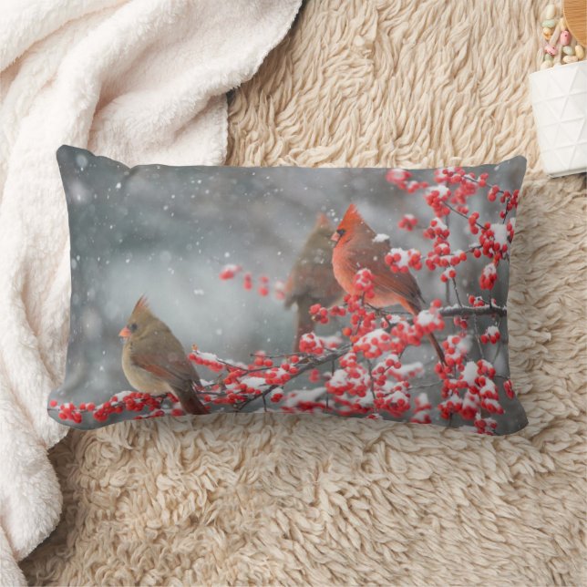 Northern Cardinals | Marion, Illinois Lumbar Cushion (Blanket)