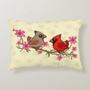 Northern Cardinals on Blossom Branch Decorative Cushion