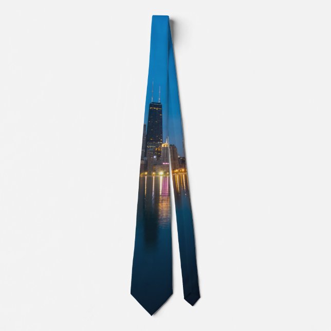 Northern Chicago Cityscape Neck Tie (Front)