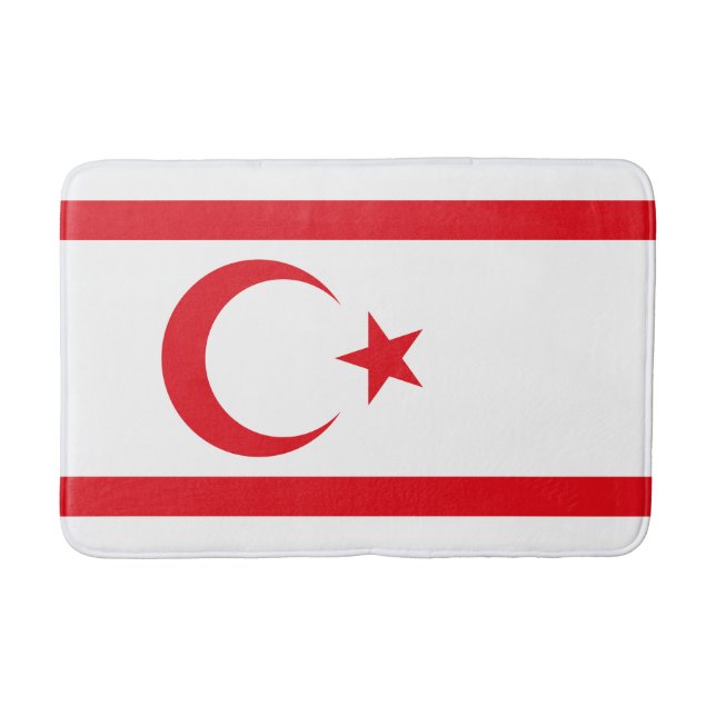 Northern Cyprus Flag Bath Mat (Front)