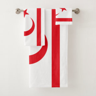 Northern Cyprus Flag Bath Towel Set