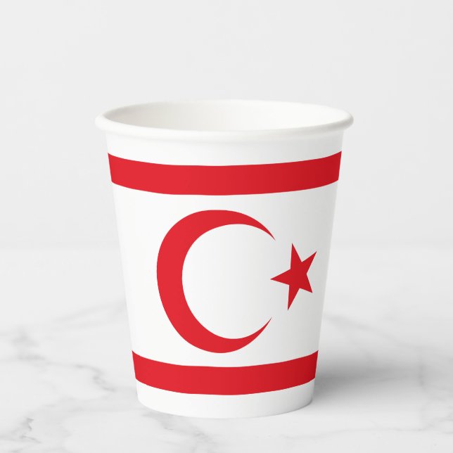 Northern Cyprus Flag Paper Cups (Front)