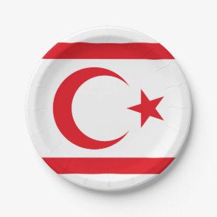 Northern Cyprus Flag Paper Plate