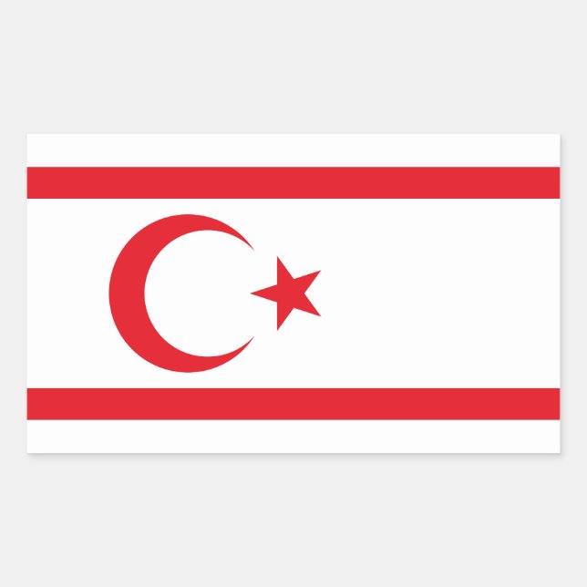 Northern Cyprus Flag Rectangular Sticker (Front)