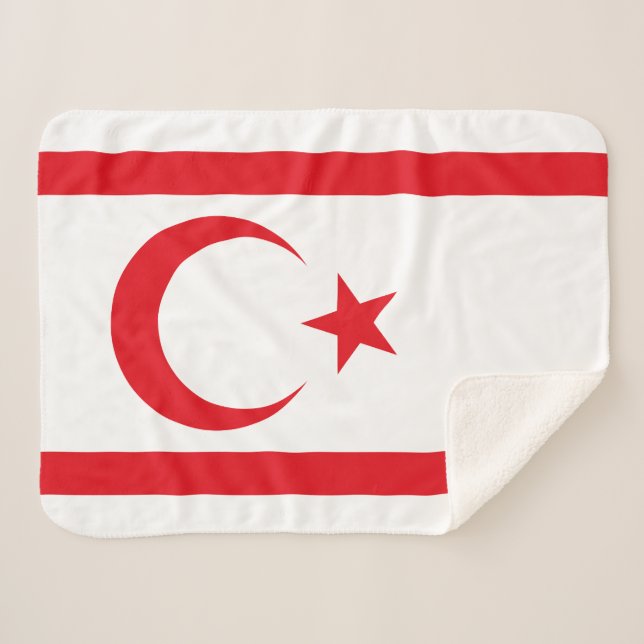 Northern Cyprus Flag Sherpa Blanket (Front (Horizontal))