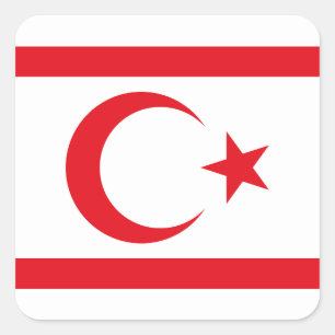 Northern Cyprus Flag Square Sticker