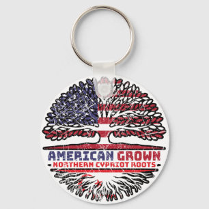 Northern Cyprus Northern Cypriot American USA Tree Key Ring