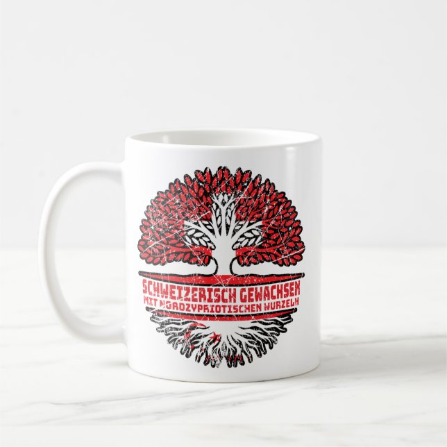 Northern Cyprus Northern Cypriot Swiss tree Coffee Mug (Left)