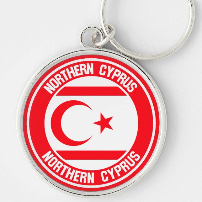 Northern Cyprus Round Emblem Key Ring (Front)