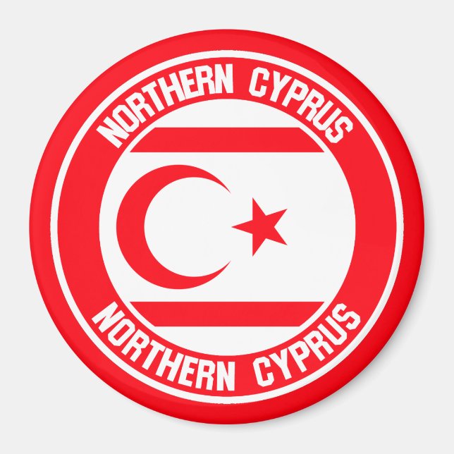 Northern Cyprus Round Emblem Magnet (Front)