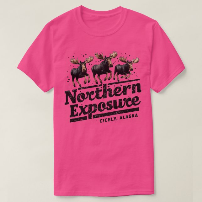 Northern Exposure Cicely Alaska Distressed effect  T-Shirt (Design Front)