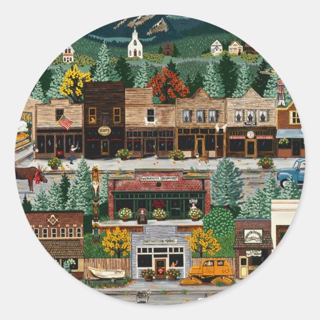 "Northern Exposure" ~ Roslyn, Washington Classic Round Sticker (Front)