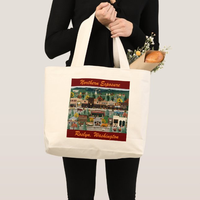 "Northern Exposure" ~ Roslyn, Washington Large Tote Bag (Front (Product))