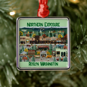 "Northern Exposure" ~ Roslyn, Washington Metal Tree Decoration