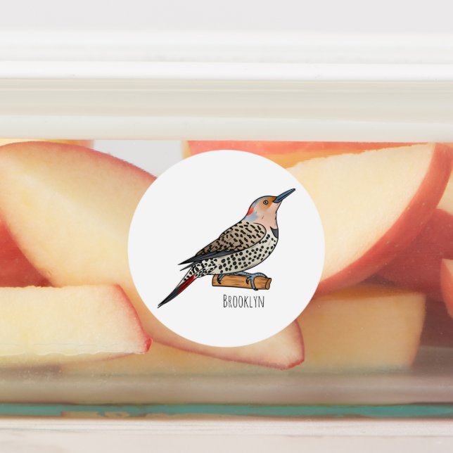 Northern flicker bird cartoon illustration  (Affixed)