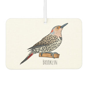Northern flicker bird cartoon illustration car air freshener