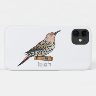 Northern flicker bird cartoon illustration Case-Mate iPhone case