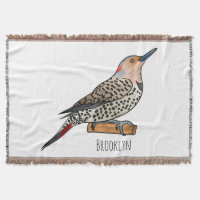 Northern flicker bird cartoon illustration