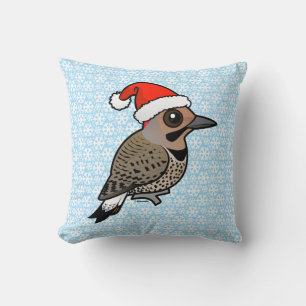 Northern Flicker Santa Claus (yellow shafted) Cushion