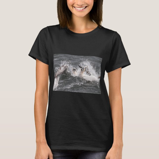 Northern Gannet fish fight T-Shirt (Front)