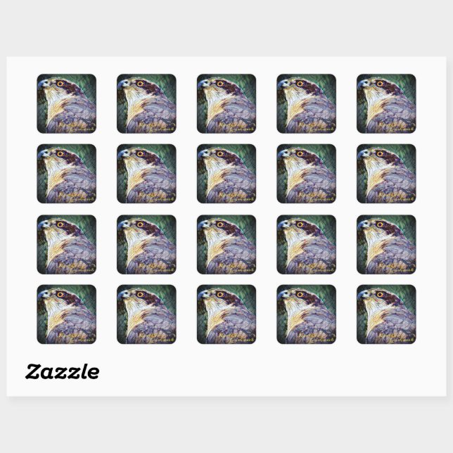 Northern Goshawk [Square Seal] Square Sticker (Sheet)