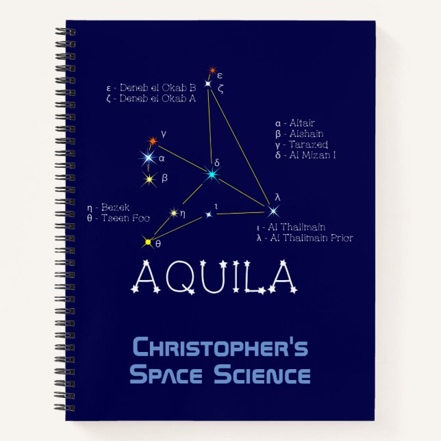 Northern Hemisphere Constellation Aquila Notebook (Front)