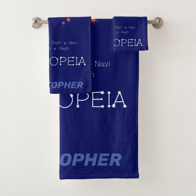 Northern Hemisphere Constellation Cassioipeia Bath Towel Set (Insitu)