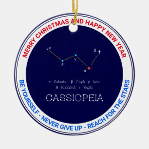 Northern Hemisphere Constellation Cassioipeia Ceramic Tree Decoration