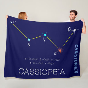 Northern Hemisphere Constellation Cassioipeia Fleece Blanket