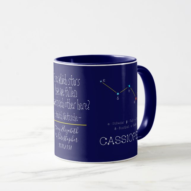 Northern Hemisphere Constellation Cassioipeia Mug (Front Right)