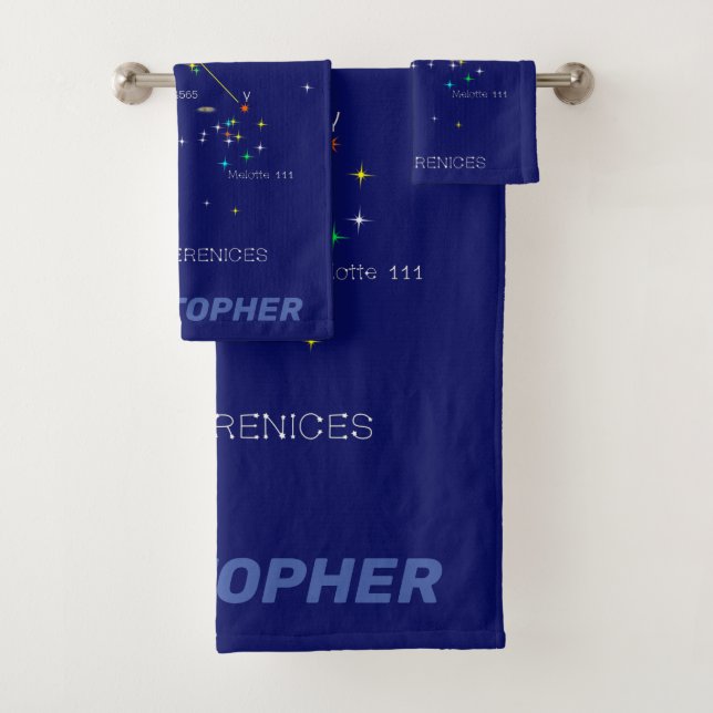 Northern Hemisphere Constellation Coma Berenices Bath Towel Set (Insitu)