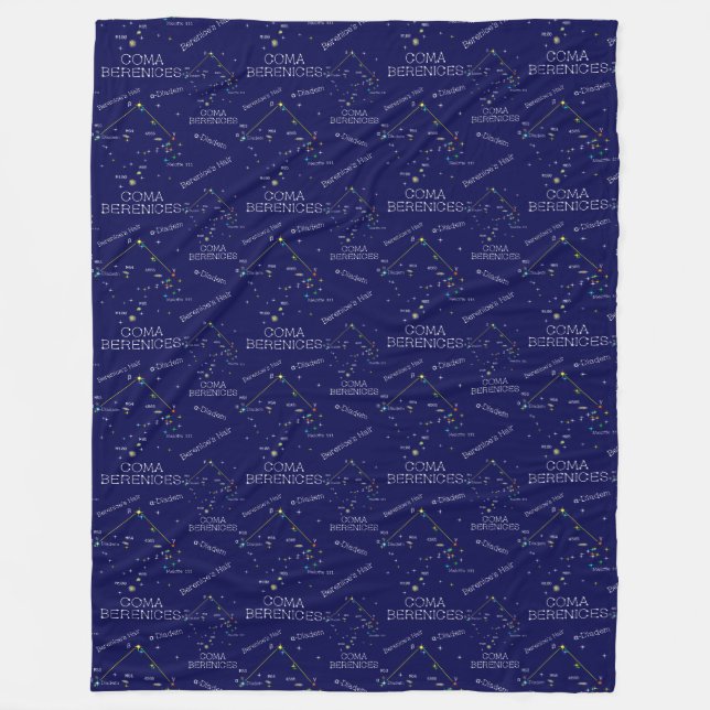 Northern Hemisphere Constellation Coma Berenices Fleece Blanket (Front)