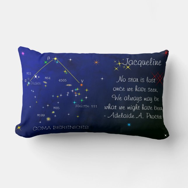 Northern Hemisphere Constellation Coma Berenices Lumbar Cushion (Front)