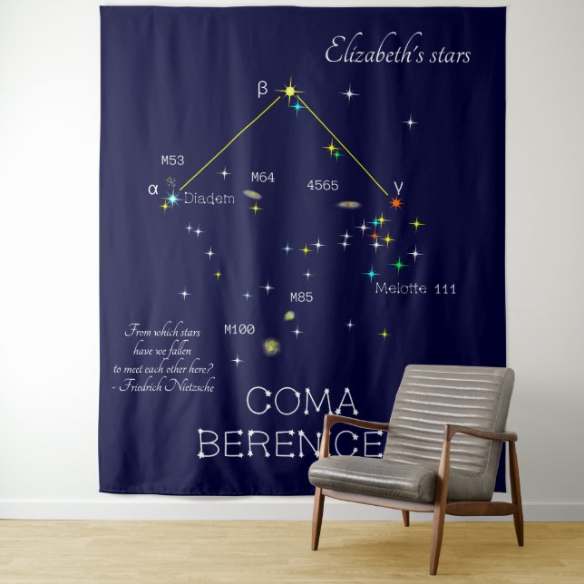 Northern Hemisphere Constellation Coma Berenices Tapestry (In Situ)