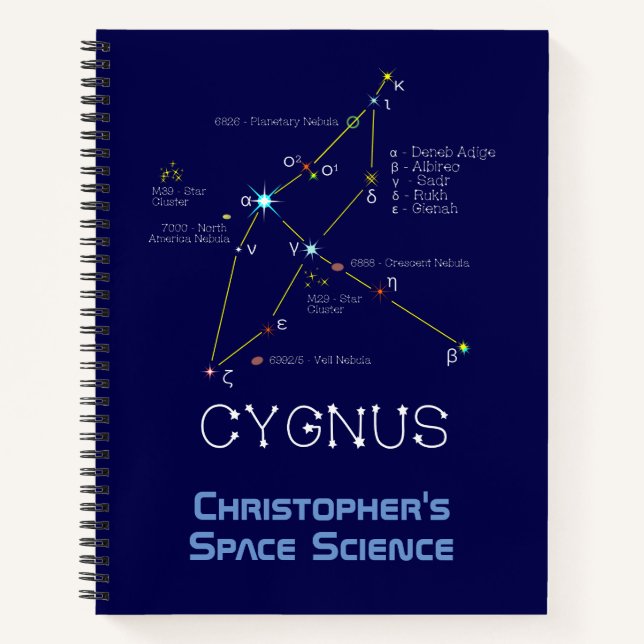 Northern Hemisphere Constellation Cygnus Notebook (Front)