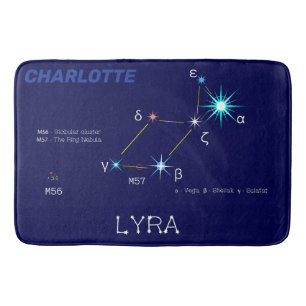 Northern Hemisphere Constellation Lyra Bath Mat