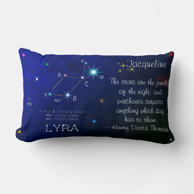 Northern Hemisphere Constellation Lyra Lumbar Cushion (Front)