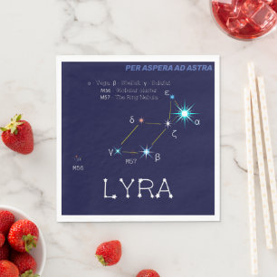 Northern Hemisphere Constellation Lyra Napkin