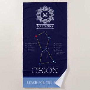 Northern Hemisphere Constellation Orion Beach Towel