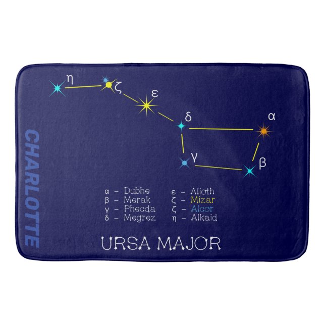 Northern Hemisphere Constellation Ursa Major Bath Mat (Front)